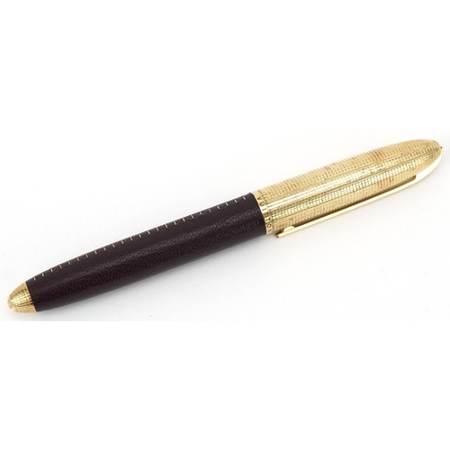 181 - Louis Vuitton brown leather Doc Cuir ballpoint pen