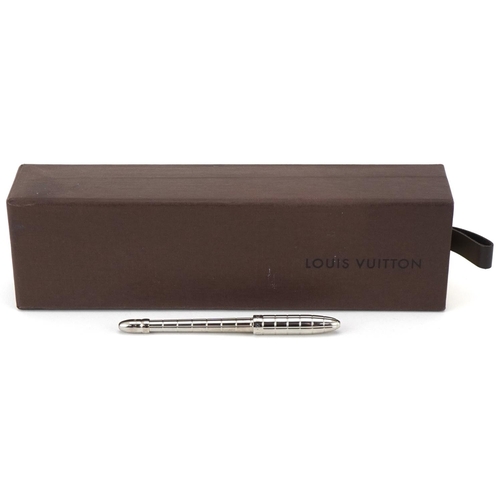 184 - Louis Vuitton retractable ballpoint mini bag pen housed in a Louis Vuitton box, 9cm in length