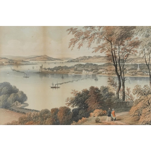 3523 - Cork River and Black Rock Castle, pair of late 19th century hand coloured lithographs, each framed a... 