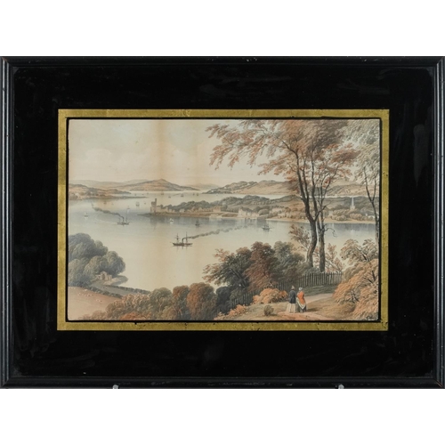 3523 - Cork River and Black Rock Castle, pair of late 19th century hand coloured lithographs, each framed a... 