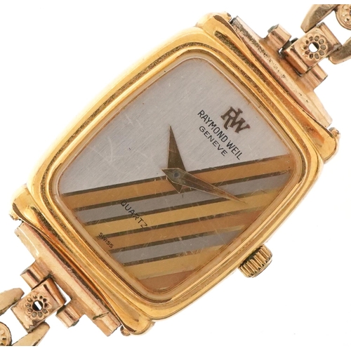 3232 - Raymond Weil, ladies 18K gold plated wristwatch, the case 18mm wide