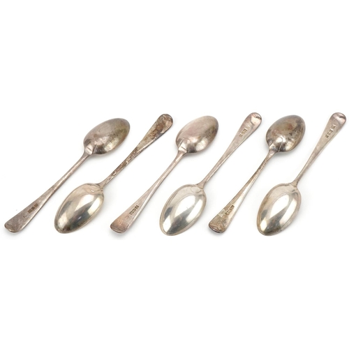 470 - Josiah Williams & Co, set of six George V silver teaspoons, 13cm in length, total 124.8g