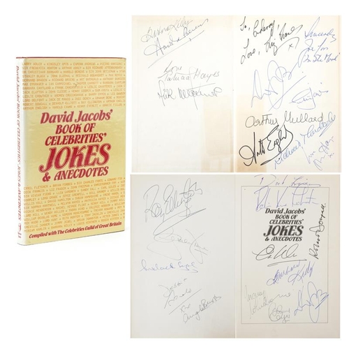 2366 - David Jacobs' Book of Celebrities, Jokes and Anecdotes, hardback book, signed at Harrods in the 1980... 