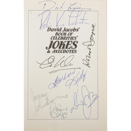 2366 - David Jacobs' Book of Celebrities, Jokes and Anecdotes, hardback book, signed at Harrods in the 1980... 