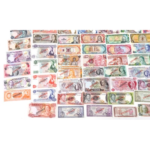 2235 - Boxed collection of De la Rue specimen banknotes with original box including Bahrain, Botswana, Domi... 