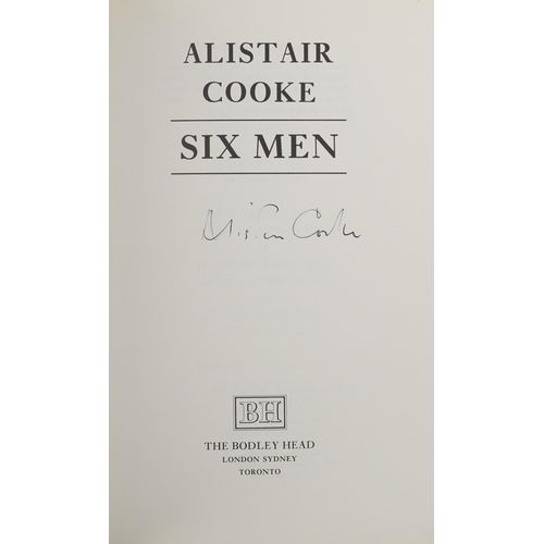 2373 - Three author signed hardback books - Six Men by Alistair Cooke, Listen to This by Alex Ross and A Gr... 