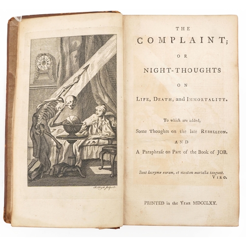 2324 - The Complaint: or Night-Thoughts on Life, Death and Immortality, 18th century leather bound hardback... 