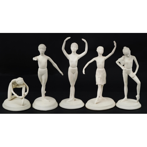 519 - Five Franklin porcelain Royal Ballet figurines, the largest 20cm high