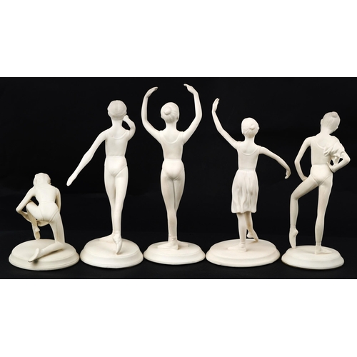 519 - Five Franklin porcelain Royal Ballet figurines, the largest 20cm high