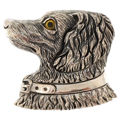 3258 - Sterling silver pendant brooch in the form of a dog's head, 3cm high, 11.0g