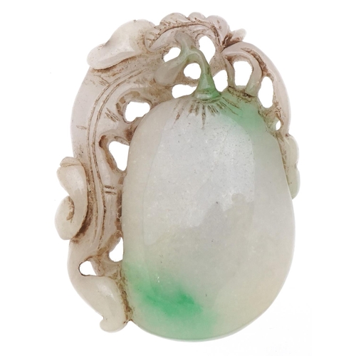 103 - Chinese jade touchstone carved in the form of fruit and an animal, 7cm high, 106.0g