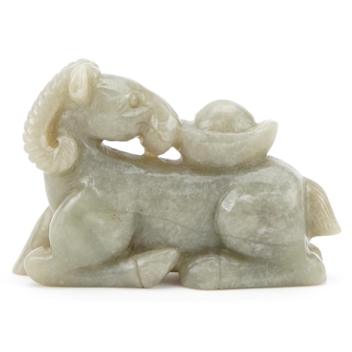 367 - Chinese carved stone study of a horse, 7.5cm in length