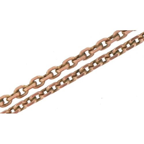 3158 - 9ct rose gold box link necklace, 48cm in length, 5.8g