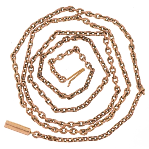 3158 - 9ct rose gold box link necklace, 48cm in length, 5.8g