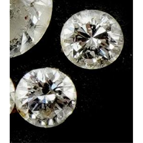 3196 - Six loose solitaire stones including diamonds and white sapphires, the largest 4.40mm in diameter