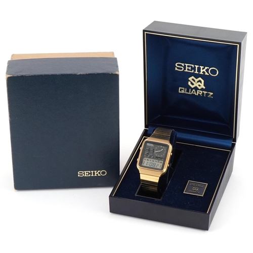 3356 - Seiko, gentlemen's Seiko chronograph digital wristwatch with box and paperwork, 962966 H127-5000, th... 