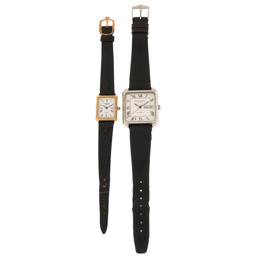 3349 - Two Favre Leuba ladies and gentlemen's wristwatches including a automatic example with day/date aper... 