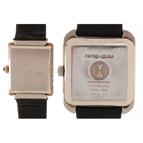 3349 - Two Favre Leuba ladies and gentlemen's wristwatches including a automatic example with day/date aper... 