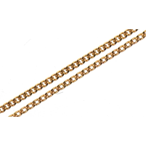 3175 - 9ct gold fine curb link necklace, 48cm in length, total 0.8g