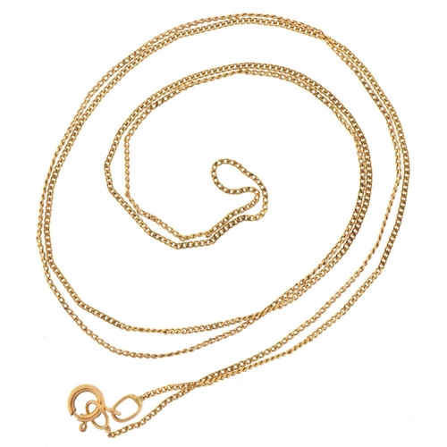 3175 - 9ct gold fine curb link necklace, 48cm in length, total 0.8g