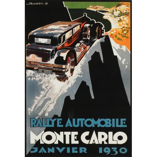 2468 - Group of four Monte Carlo, Monaco racing prints of races in the 1930s, each framed, the largest 58cm... 