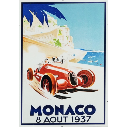 2468 - Group of four Monte Carlo, Monaco racing prints of races in the 1930s, each framed, the largest 58cm... 