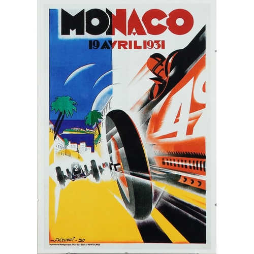 2468 - Group of four Monte Carlo, Monaco racing prints of races in the 1930s, each framed, the largest 58cm... 