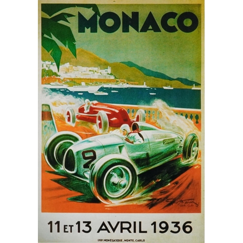 2468 - Group of four Monte Carlo, Monaco racing prints of races in the 1930s, each framed, the largest 58cm... 