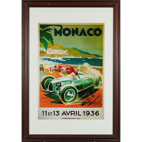 2468 - Group of four Monte Carlo, Monaco racing prints of races in the 1930s, each framed, the largest 58cm... 