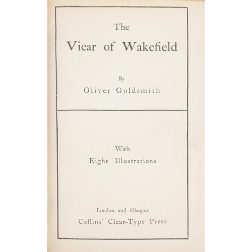 2361 - Small collection of leather bound books to include The Vicar of Wakefield by Oliver Goldsmith, The S... 