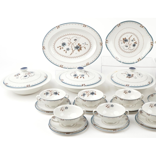 542 - Royal Doulton Old Colony part dinner service including tureens and covers, side plates, serving plat... 