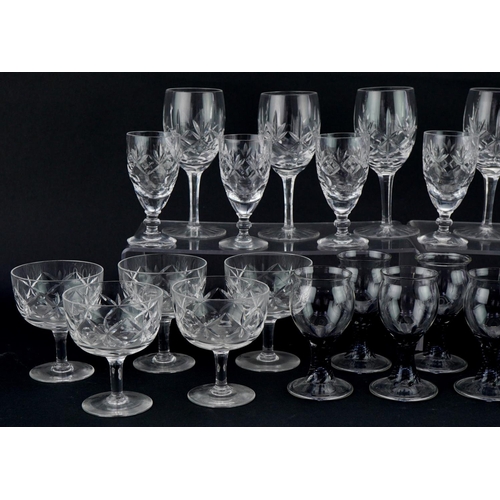 1124 - Mixed group of cut glassware including tumblers and sherry glasses