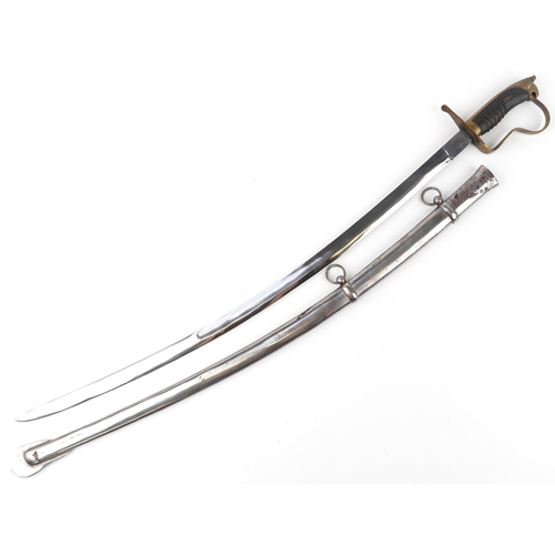 2735 - British military naval officer's sword with scabbard, 105cm in length