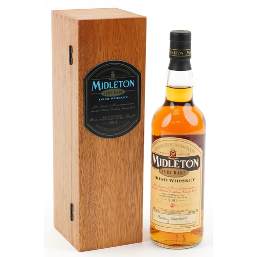 Bottle of Midleton Very Rare 2001 Irish Whisky, triple distilled by John Jameson & Son with wooden box