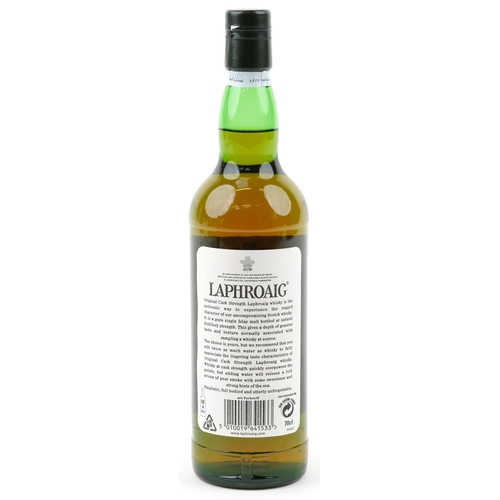 576 - Bottle of Laphroaig 10 Year Original Cask Strength Single Islay Malt Scotch whisky with box