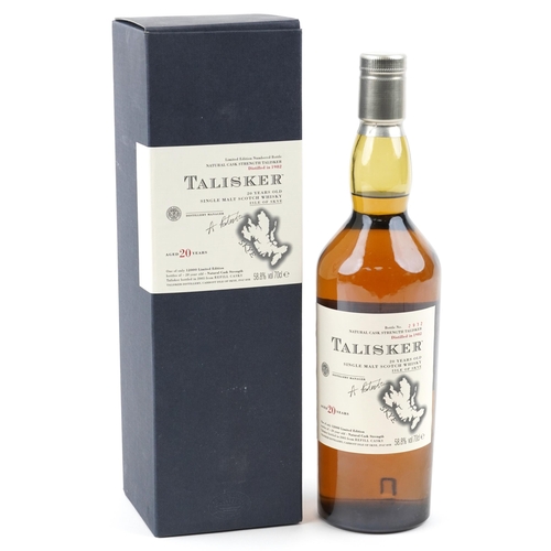 588 - Bottle of Talisker 20 Year Natural Cask Strength Single Malt Scotch whisky with box