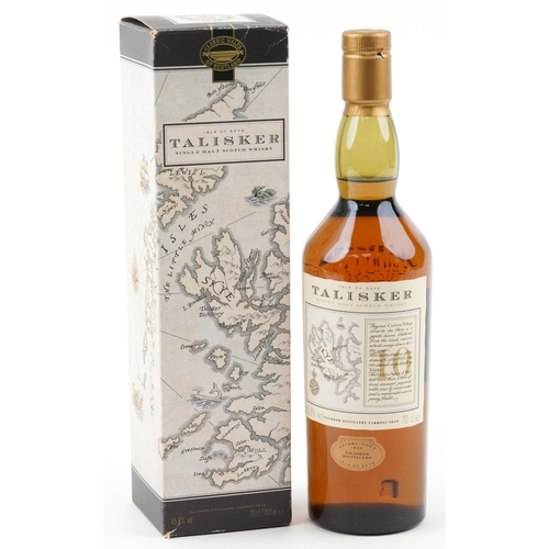 585 - Bottle of Talisker 10 Year Single Malt Scotch whisky with box