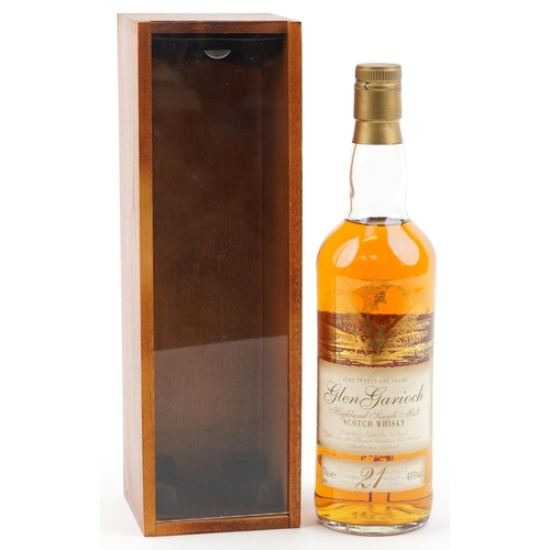 583 - Bottle of Glen Garioch 21 Year Highland Single Malt Scotch whisky with wooden box