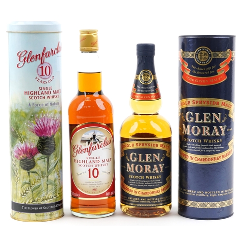 589 - Two bottles of whisky with boxes - Glen Moray Scotch whisky and Glenfarclas 10 Year Single Highland ... 