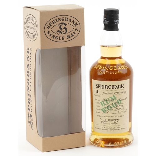 582 - Bottle of Spring Bank 12 Year Old Rum Wood Single Malt Scotch whisky