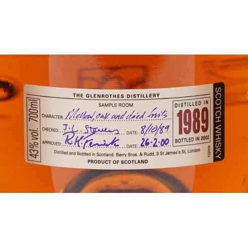 580 - Bottle of Glenrothes 1989 Single Speyside Malt Scotch whisky, bottled in 2002