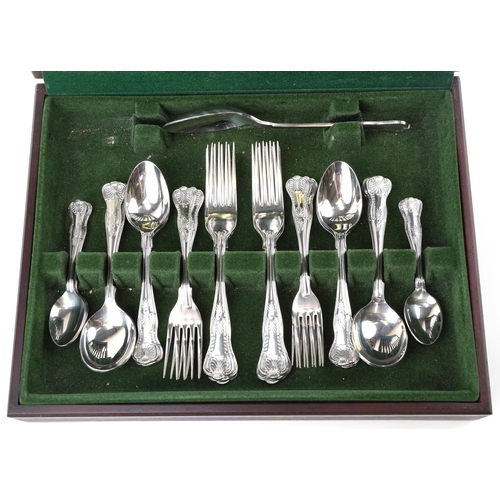 538 - Plated King's pattern canteen of cutlery by Butler of Sheffield, the case 39cm x 30cm