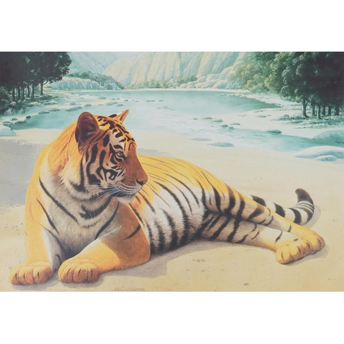 3576 - Two John Wilkinson Image-Direct prints, one of a leopard, one of a tiger, each with a certificate of... 