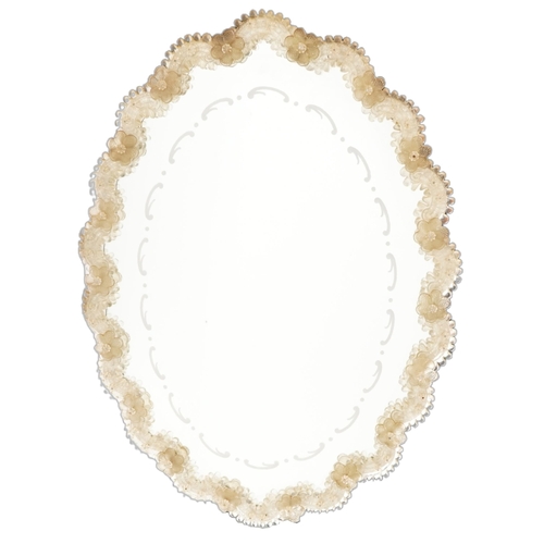 1108 - Late 20th century Venetian style oval mirror, 61cm x 45cm