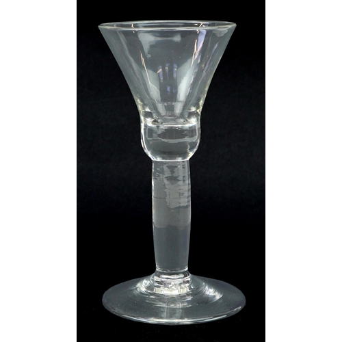 254 - 18th century wine glass, 16cm high