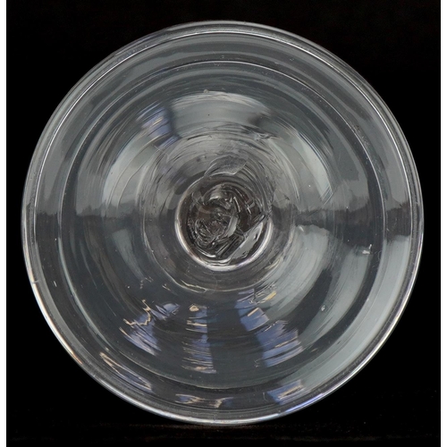 156 - 18th century Jacobite glass with etched bowl, 14cm high