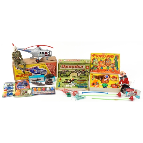 2014 - Vintage and later toys including Speedex The Raciest of All Race Games, Mrs. Potato Head by Merit an... 