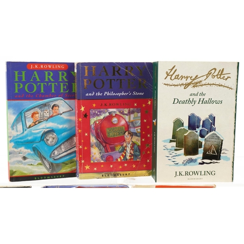 2364 - Seven Harry Pottery books by J K Rowling including first edition Order of the Phoenix and The Half B... 