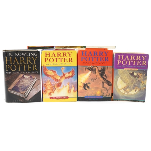 2364 - Seven Harry Pottery books by J K Rowling including first edition Order of the Phoenix and The Half B... 