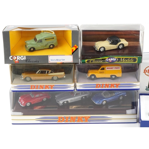 2048 - Seven Dinky and Corgi diecast vehicles with boxes, numbered DY-902, DY-158, DY-26, DY-S10, DY-S17, D... 